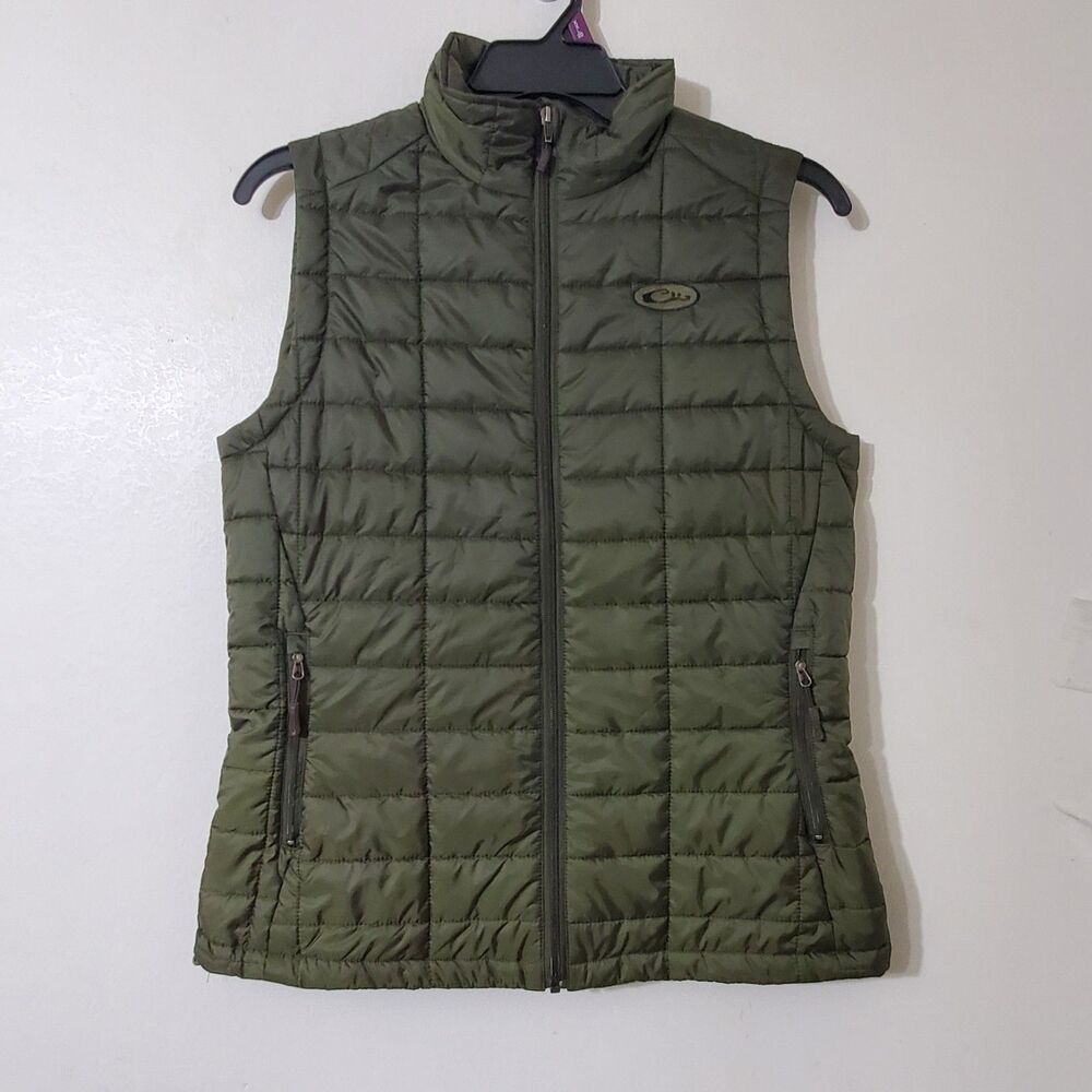 Lady Drake Waterfowl Womens Sz XL Synthetic Down Packable Vest Olive Green